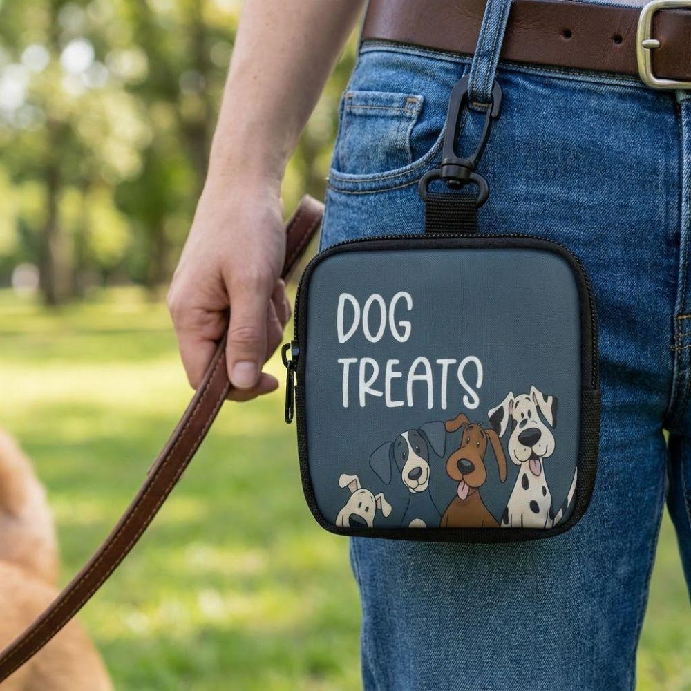 Waterproof Dog Treat Pouch Transparent Window Dog Care Bag Portable Pet Snack Bag Travel