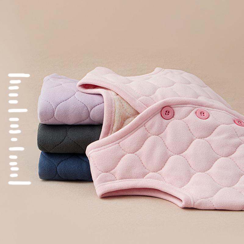 Children's Vest Autumn Winter Boys Girls Solid Color Thick Warm Cardigan Student Base Shirt Underwear Jacket Baby  Clothing