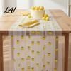 Seasonal Fruit Table Runner Sheer Tulle Lemon Pattern Cherry Runner Strawberry Summer Wedding Reception Tablecloth Overlay