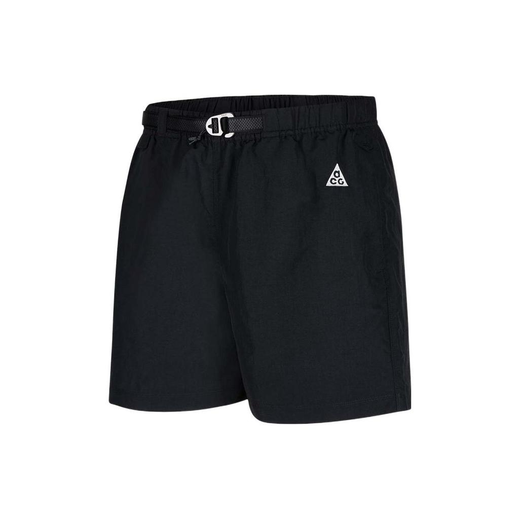 Nike ACG Series Nylon Mid-Waist Drawstring Shorts With Zip Pockets And Adjustable Belt Men Bottoms Black CZ6705-014