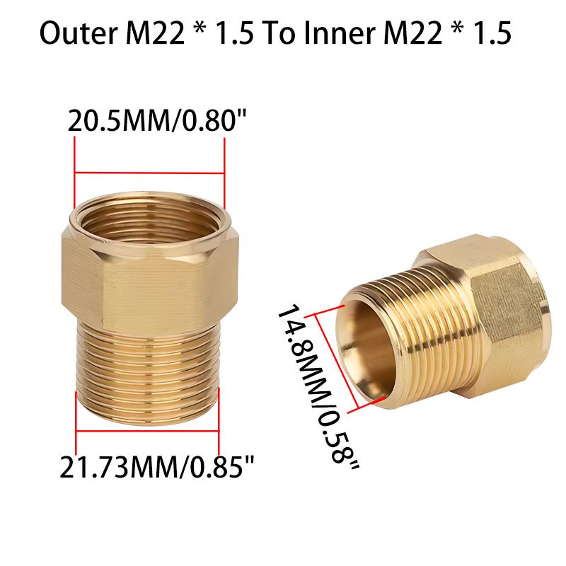 3/8 1/2 M14 M18 M22 Threaded Joint Male And Female Joint Pressure Washer Water Gun Wants Clean Machine Hose Joint Brass Joint A