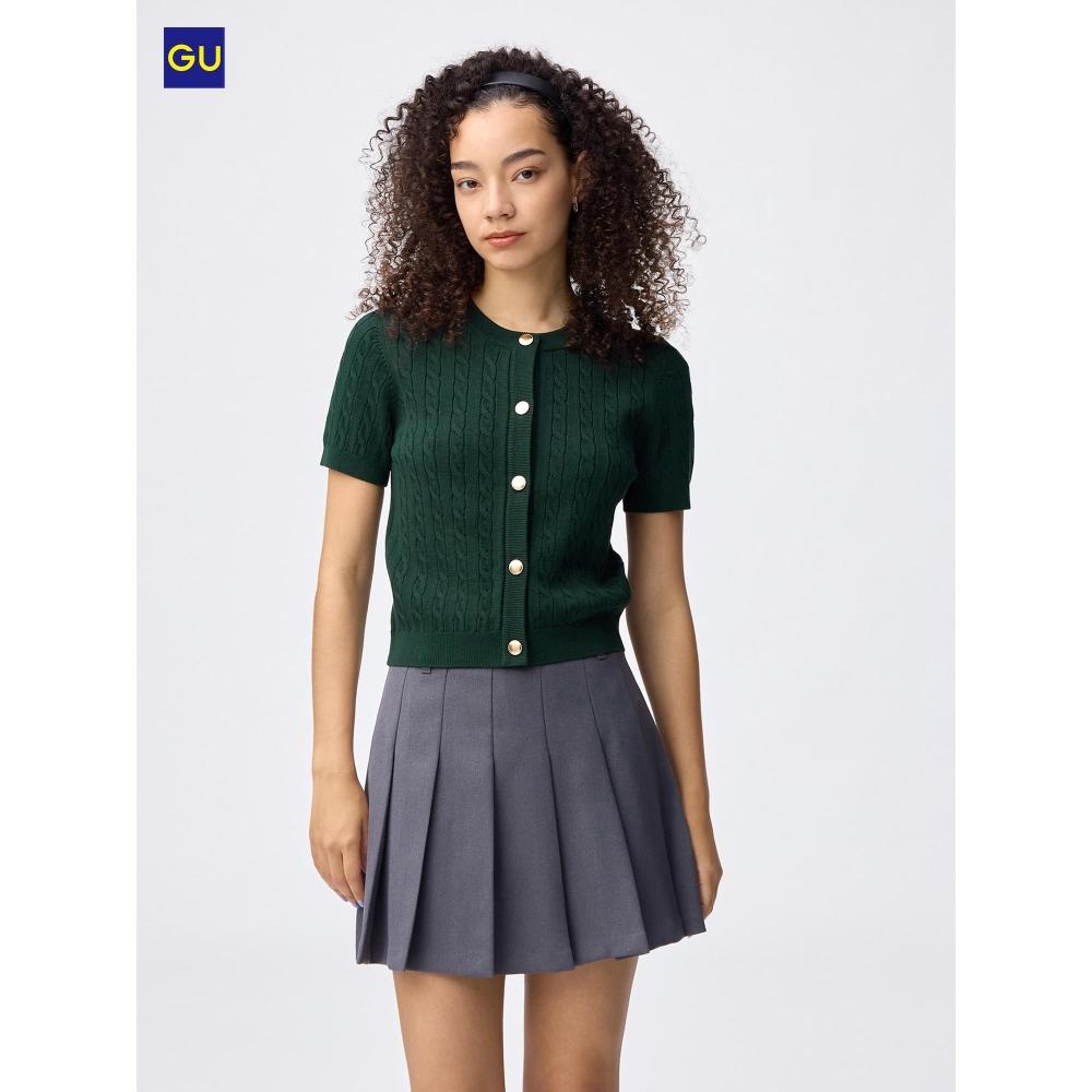 Uniqlo Gu Cable Metal Button Cardigan  Short Sleeve 