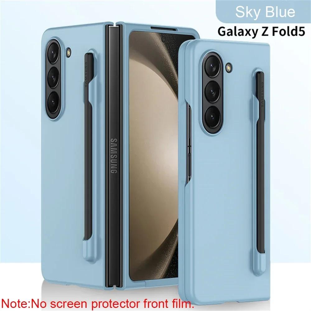 Ultra Thin Phone Case for Samsung Galaxy Z Fold 7 6 5 4 3 with Stylus Pen Slot Stand Plastic Fold Shockproof Protect Hard Cover