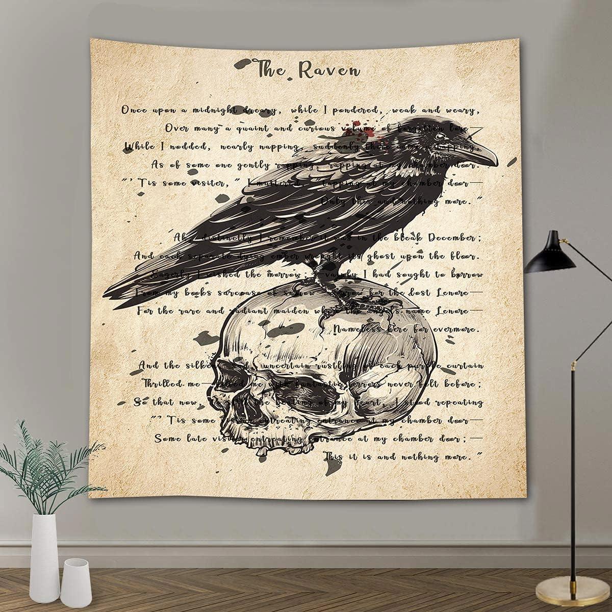 Tapestry Gothic Dictionary Skull and Raven 75x100 чёрный