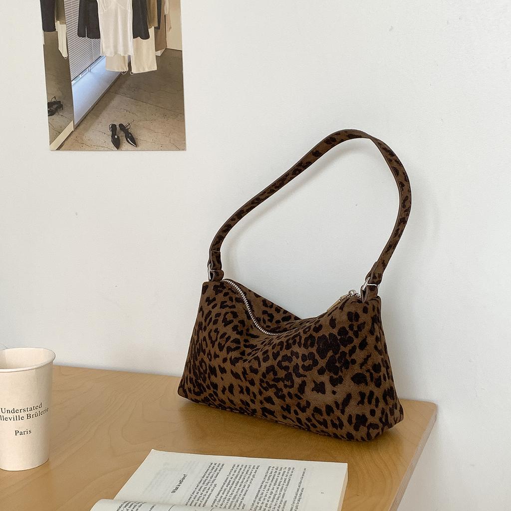 Korean Daily Commuter Pure Color Suede Handbag Casual High-end Single-shoulder Small Square Bag