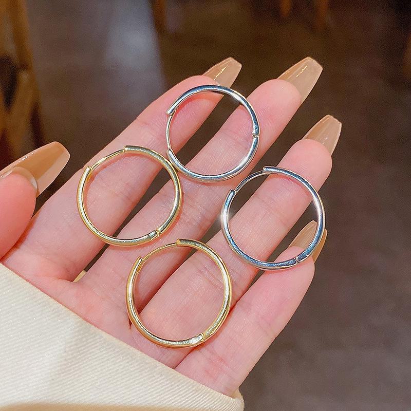 Koreanische S925 Silber Kreis Ohrringe - Eleganter und vielseitiger Damenschmuck