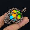 Multi Color Druzy Pendant, 999 Copper Wire Wrapped Gemstone Jewelry, Handmade Pendant, For Mother Day