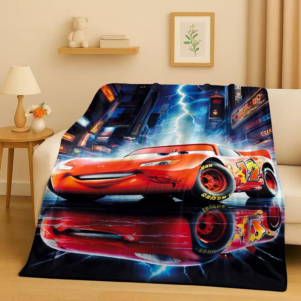 Sanrio Cartoon Cars Lightning McQueen Christmas Gift Flannel Blanket,Ultra Soft Plush Throw for Home Bedroom Bed Sofa Cover Kids