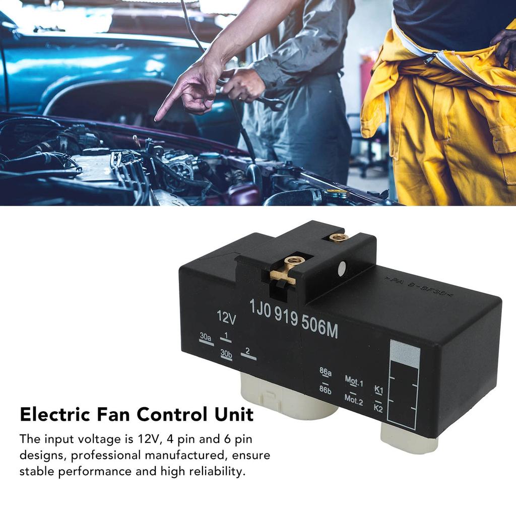 12V Relay, Radiator Cooling Fan Relay, 12V Relay, Cooling Fan Control Module Relay, Electric Fan Relay Kit 1J0919506M 12V ABS