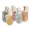 Women's Summer Boat Socks, Sweet Striped Cotton Socks That Won't Fall Off and Invisible Socks, Trendy Shallow Top Low-cut Short Socks