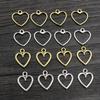 100PCS Picture Color Hollow Hearts Charms Geometry Pendant Metal Alloy DIY Necklace Bracelet Earrings Marking
