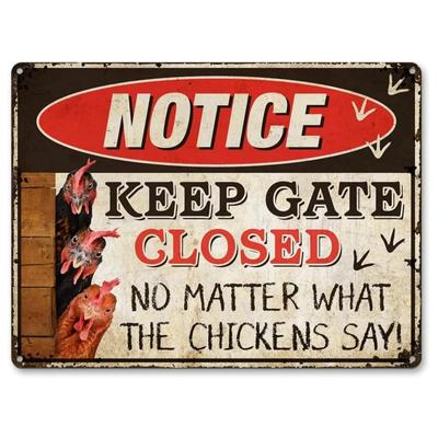 1 Peça Placas de Aviso de Galinha para Galinheiro Engraçadas ao Ar Livre Mantenha o Portão Fechado Independentemente do Que as Galinhas Digam Resistente ao Tempo 12x8 Polegadas