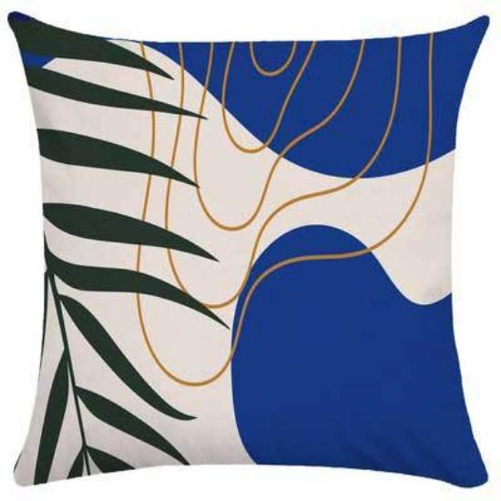 Nordic Pillow Ins Light Luxury Style Pillow Case Retro Art Abstract Blue Pillow Flower Sofa Backrest