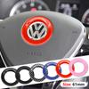 ABS Vzor uhlíkových vláken Dekorace loga auta na volantu Samolepka Příslušenství Pro VW Passat Golf 5 6 R Line Gti Polo Scirocco