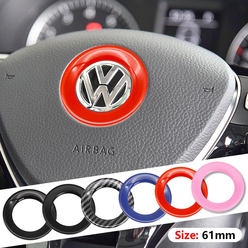 ABS Vzor uhlíkových vláken Dekorace loga auta na volantu Samolepka Příslušenství Pro VW Passat Golf 5 6 R Line Gti Polo Scirocco