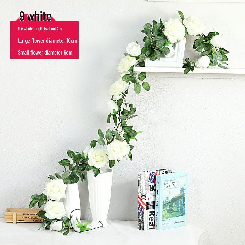 Artificial Rattan Rose Vine for Ceiling & Wall Decor - Wedding & Pipe Covering