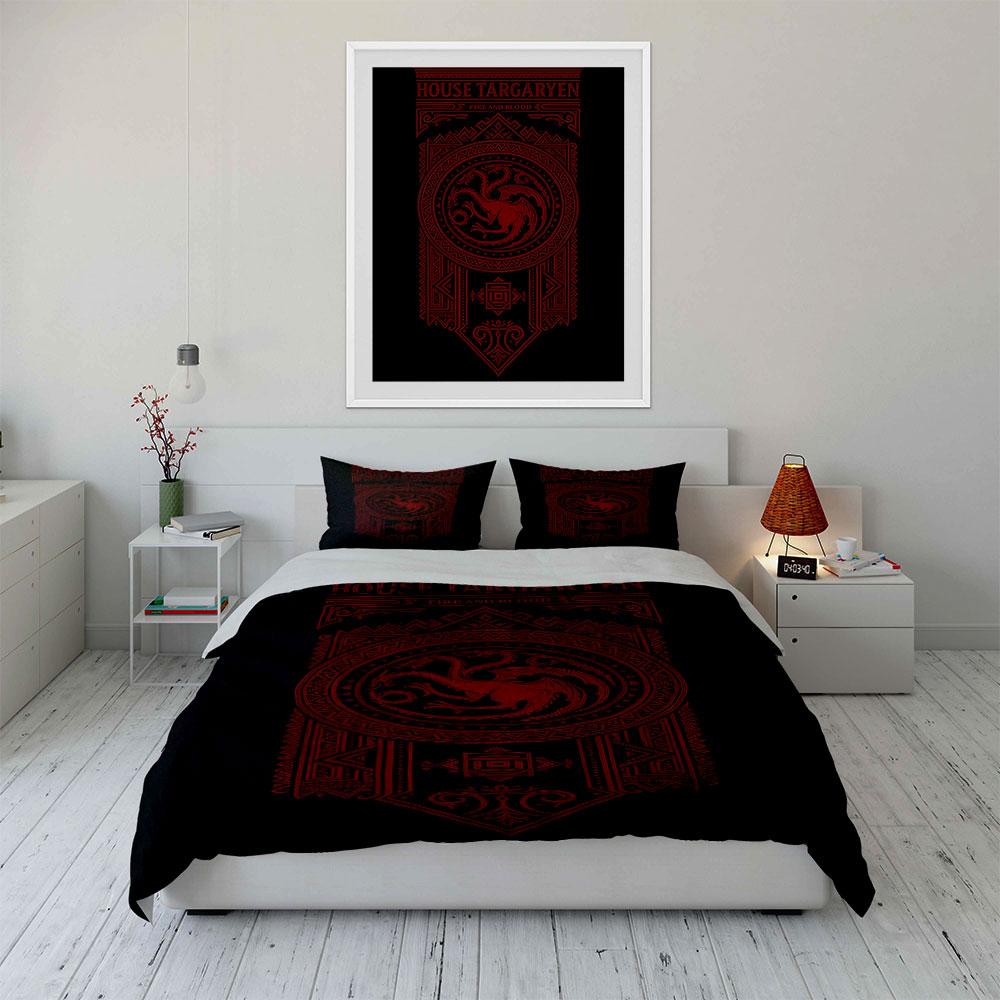 Red dragon emblem design. Bedding sets Duvet cover sets Duvet covers Pillowcases(1 * Duvet Cover 2 * Pillowcases, without duvet insert)