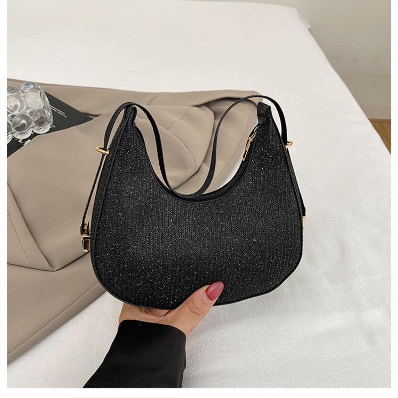 

Texture temperament simple fashion summer shiny new armpit shoulder bag tide dumpling bag чёрный