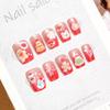 B011 Christmas Cookie Snowman Nail Art Stickers - Handmade Powder Mist Wearable Nails for Christmas Party