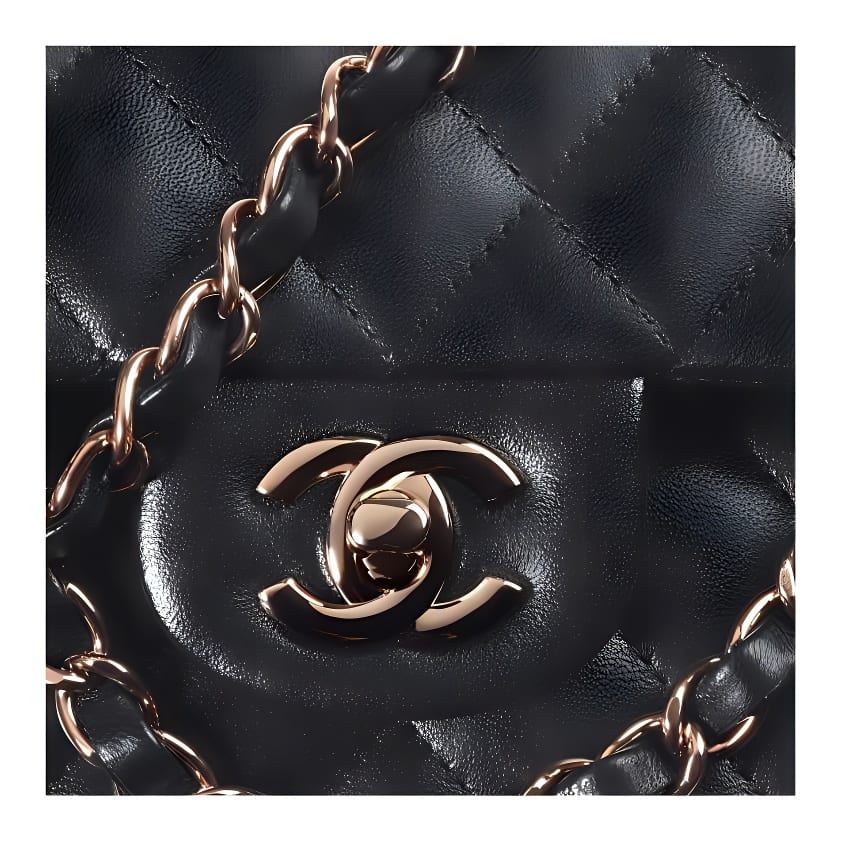 Chanel Classic Flap CF Lambskin Shoulder Bag, Crossbody Bag Small Women's Black A01113-B06449-94305