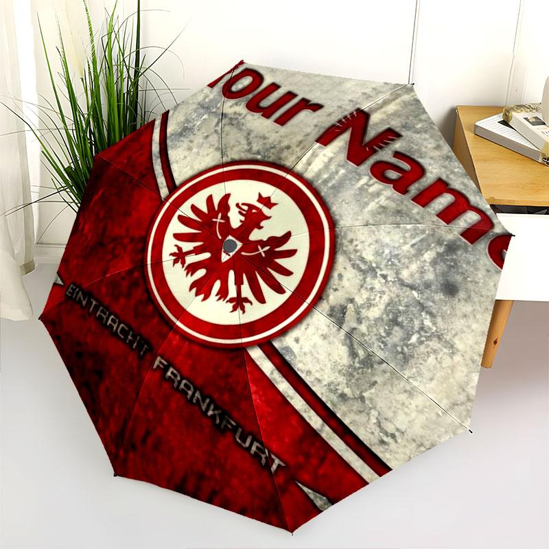 1 PC Automatic Folding Umbrella - Eintracht Frankfurt Custom Name Pattern, Portable & Foldable Design with 8 Ribs, Christmas Birthday Gifts