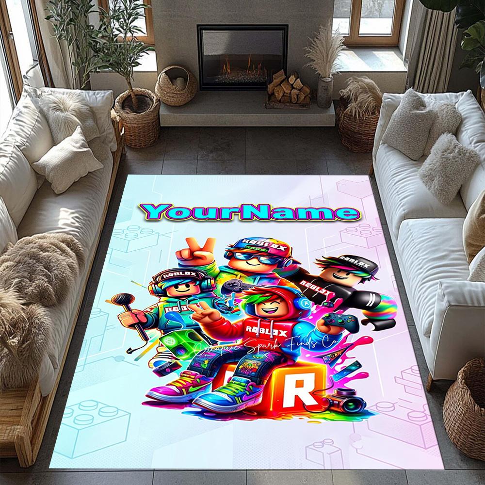 Roblox 400 Personalized Text Carpet Design for Bedrooms Hallway Game Room Foyer Antislip Carpet Decorate Offices Perfect Gift for Women/Men