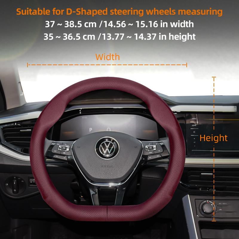 Suitable for Volkswagen Ultra-Thin Breathable Leather Steering Wheel Cover Suitable for Polo Golf 5 6 7 up Gol Volante Scirocco Passat