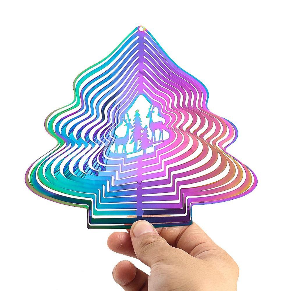 3D Wind Spinner Catcher Flowing Light Effect Dynamic Rotating Wind Chimes Outdoor