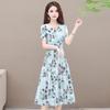 Floral dress summer new large size wide too loose and thin short-sleeved skirt temperament