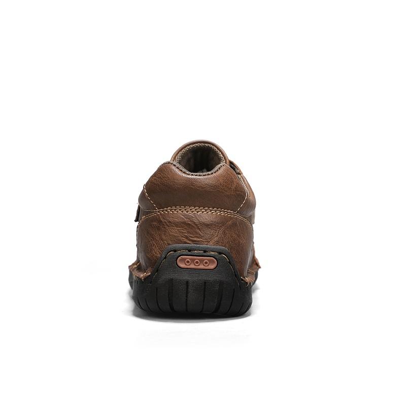 Men's Comfortable Casual Leather Shoes Male Flat Daily Office Driving Shoes Outdoor Street Walking Travel Shoes Plus Size