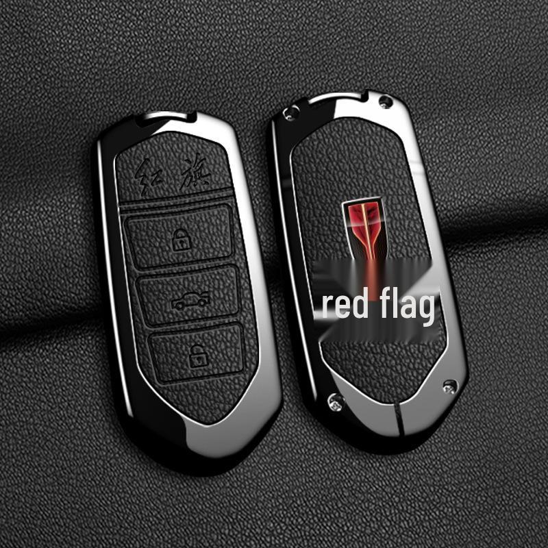 

Hongqi L5 Car Key Case: Metal Buckle Protective Shell for Remote Control Modification Box Packaging