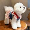 Denim Teddy Bichon Puppy Clothes for Small Dogs - Cute Leashed Harness, Autumn/Spring Style