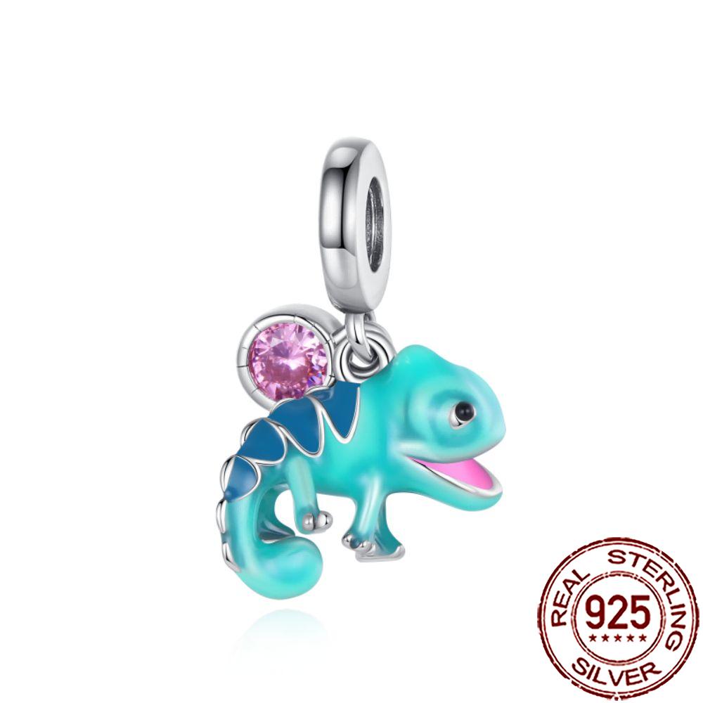 New Charms Copper Cat Dog Flamingo Chameleon Axolotl Animal Beads Fit Bracelet Necklace Women Diy Jewelry