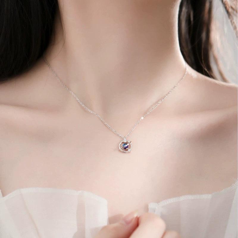 Planet Necklace Female Exquisite Girlfriend Lamp Luxury Niche Design Sense Simple Year Clavicle Chain Premium Durable