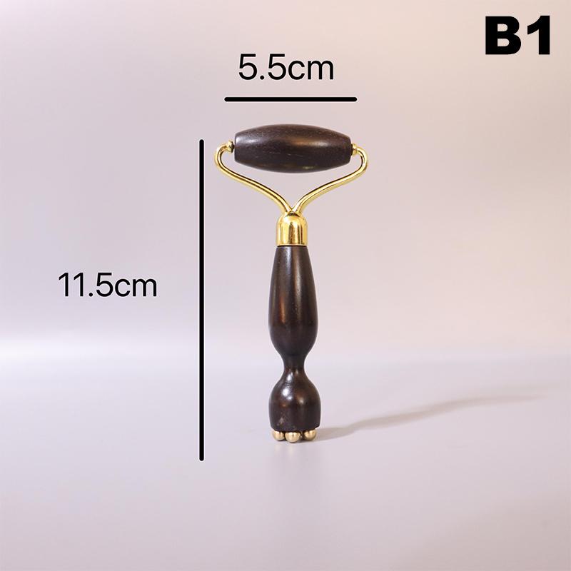 Purple Sandalwood Roller Massager Lotus Seedpod Beauty Professional Brass Facial Gua Sha Tool Eye Relaxation Spot Meridians