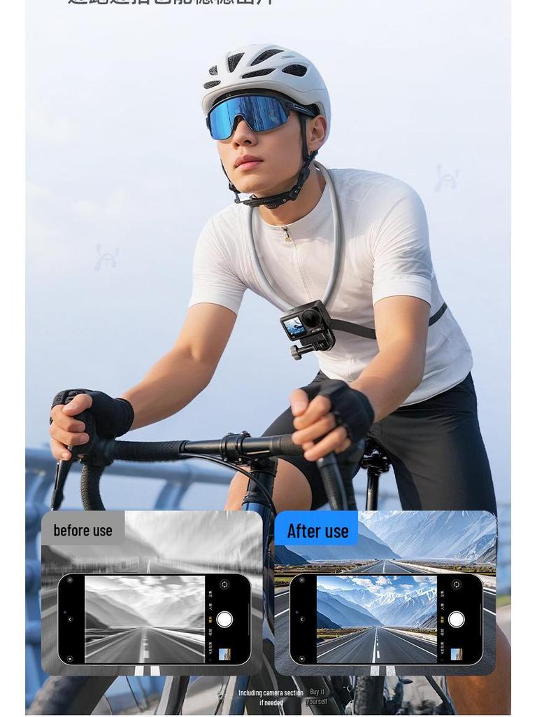 Magnetic Hanging Neck Phone Holder with Anti-Shake Chest Mount for Outdoor Sports Camera