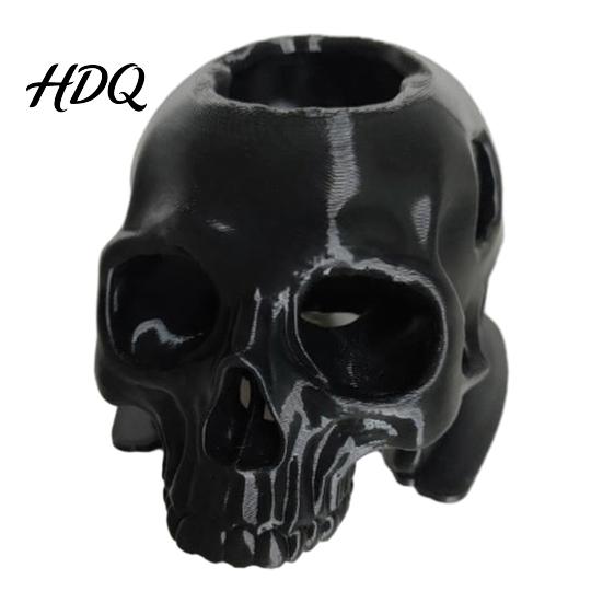 Skull Aquarium Ornament Black Hideout 3D Printed Spooky Shrimp Hide Fish Hideout