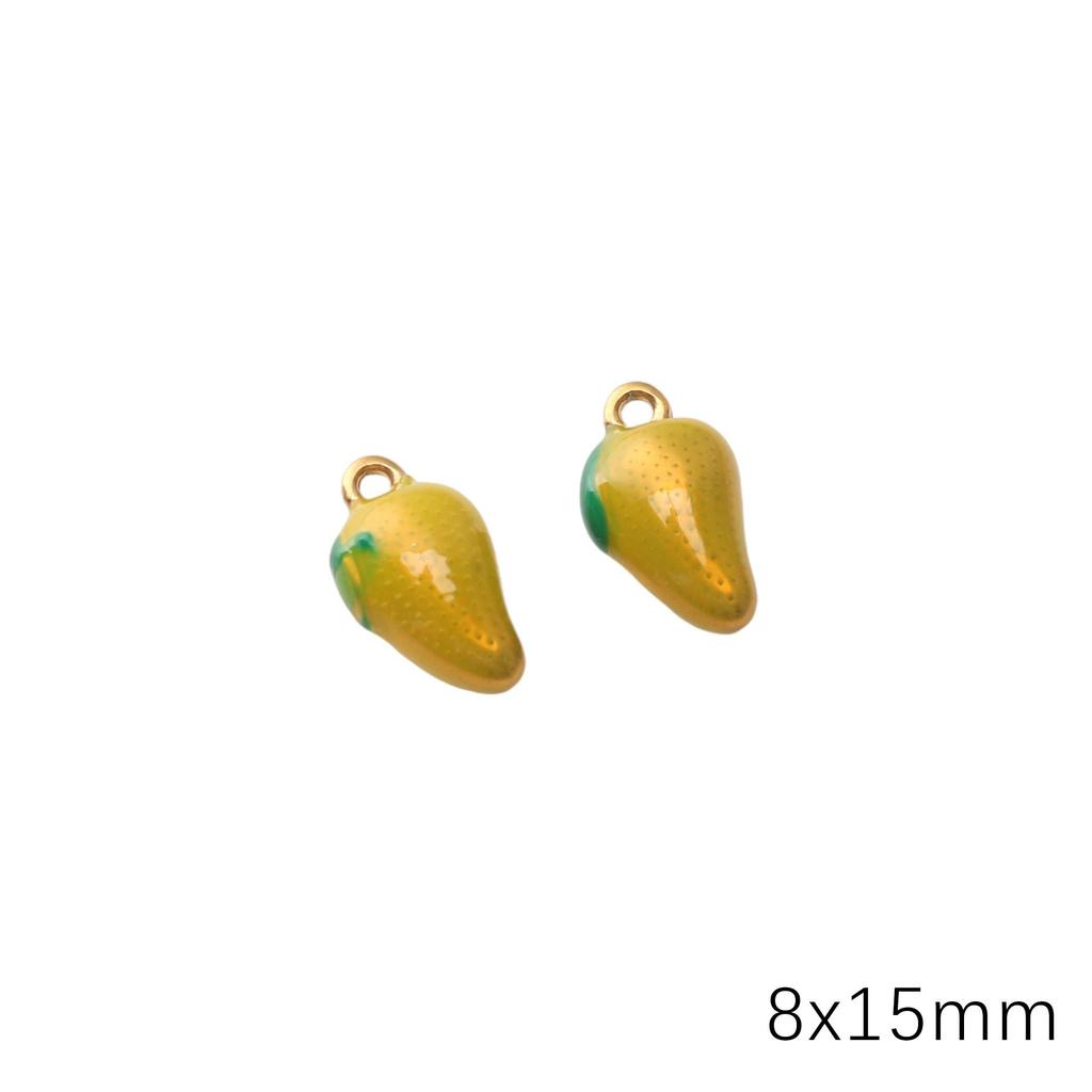 Stainless Steel Fruit Pendant Drip Oil Charm Accessories for DIY Jewelry