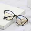Tr90 Anti-Blue Glasses Retro Round Frame Trendy Metal Legs Men And Women Can Match Myopia Glasses