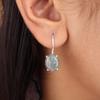 Natural Moss Agate Gemstone 925 Sterling Silver Jewelry Handmade Earrings 1.05" EE-173-33