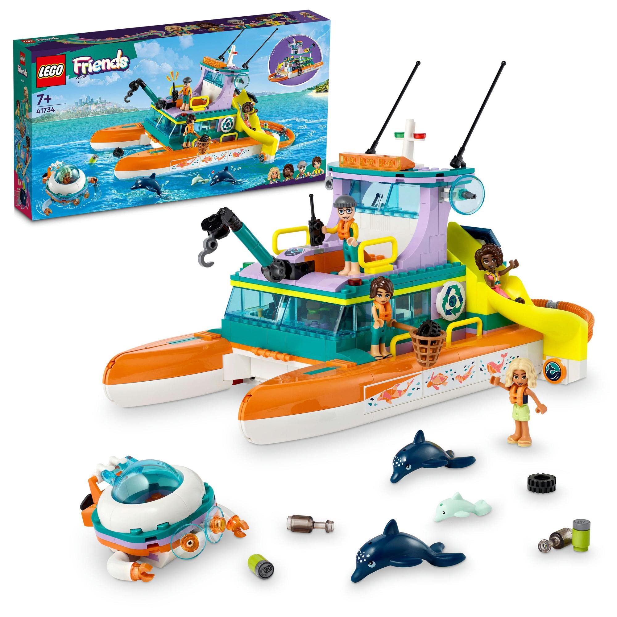 

LEGO Friends Sea Rescue Boat 41734, Toy Blocks, Gift, Boat, Ship, Girls, Ages 7 and Up
