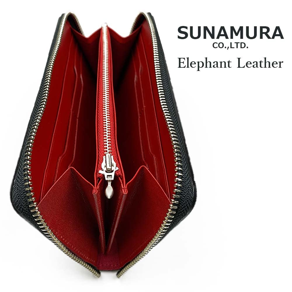 3 SUNAMURA Sunamura Made in Japan High Quality Elephant Leather Round Zipper Long Wallet Long Wallet Elephant Leather [TAKKA Shoji] [All colors]