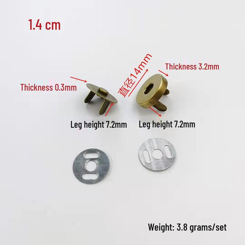 Unsichtbare magnetische Druckknöpfe ohne Nähen - 1,4 cm & 1,8 cm für Taschen, Geldbörsen und Mäntel