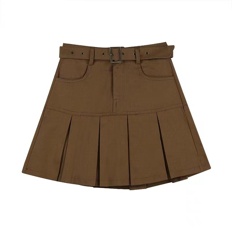 Women's Summer A-line Short Skirt Girls Large Size High Waist Thin Mermaid Skirt Female Solid Color Vintage Streetwear Skirts