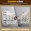 24Pcs Clear Shoe Box PP-ABS Storage Case Multi-use Foldable Sneaker Organizer Stackable Ventilated for Home Bedroom