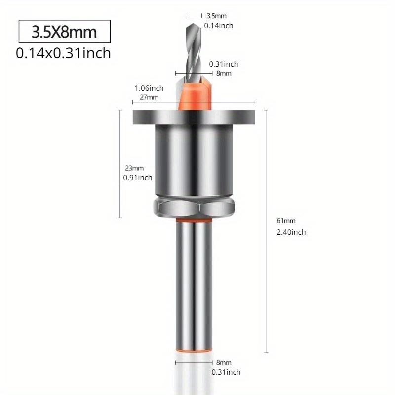 8mm Shank Drill Bit New Alloy Core Limiter Countersink Drills Router Bit Woodworking Tool