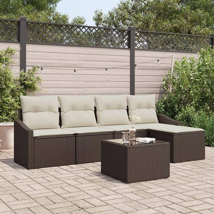 VidaXL Ensemble de salle à manger de jardin 5 pièces avec coussins en poly rattan gris 3355357