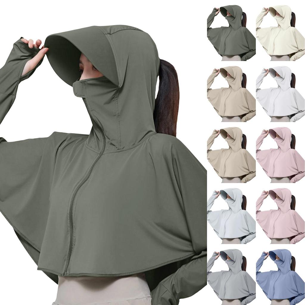 Women's Ice Silk UV Thin Breathable Loose-fitting Cycling Sun Clothing