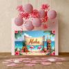 Sea Theme Banner Ukulele Flamingo Banner Luau Decoration Sea S Aloha Banner For Vacation Theme Beach Party Luau Event
