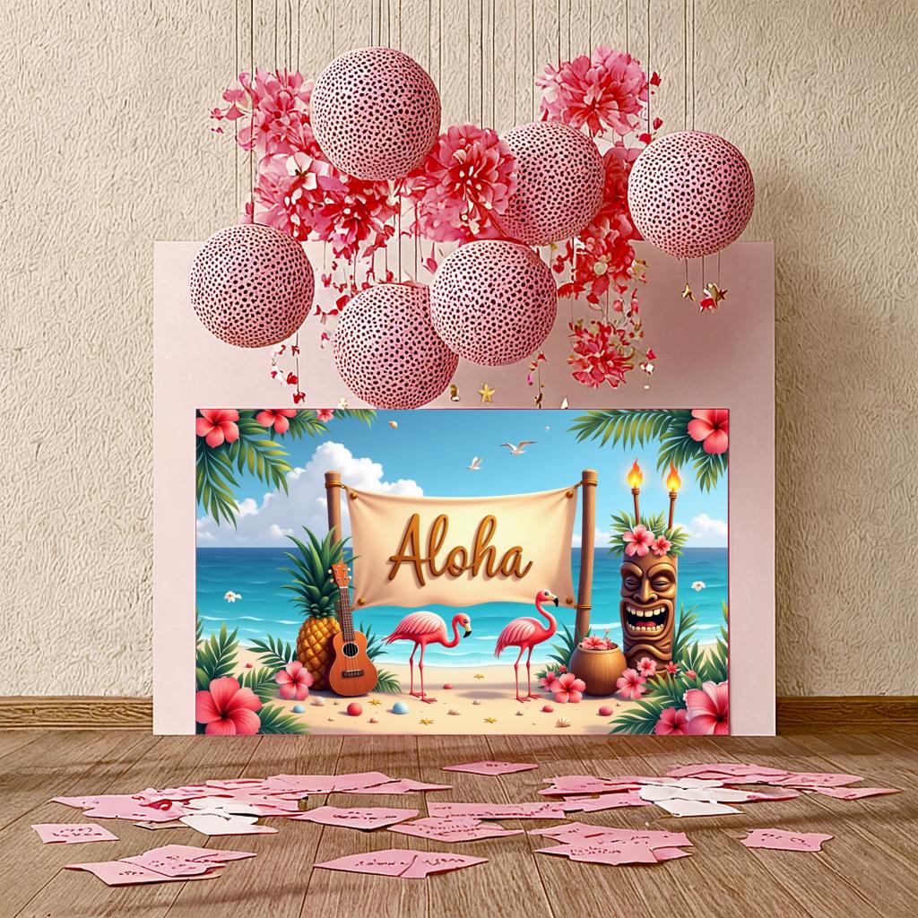 Sea Theme Banner Ukulele Flamingo Banner Luau Decoration Sea S Aloha Banner For Vacation Theme Beach Party Luau Event